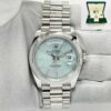 2017 Rolex Day-Date President 228206 40MM Platinum Ice Blue Motif Box Papers
