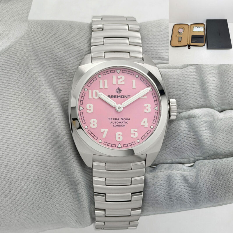 Lnib 2024 Bremont Terra Nova TN38-Nd-Ss-Pk-B Pink Stainless Steel Box Paper
