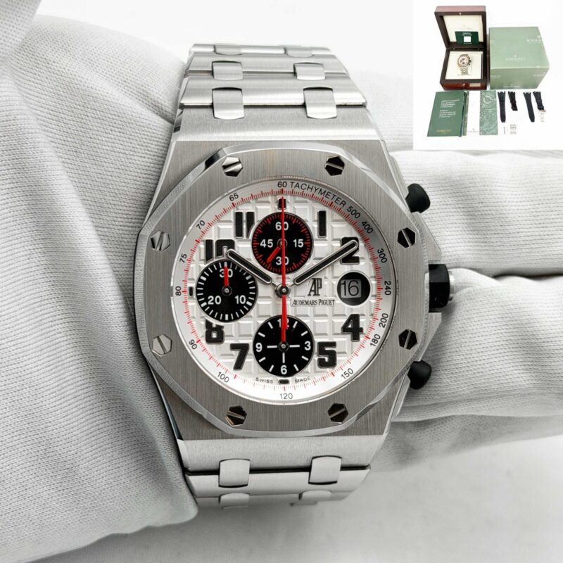 2012 Audemars Piguet Royal Oak Offshore Chrono Panda 26170ST 42MM White B/p