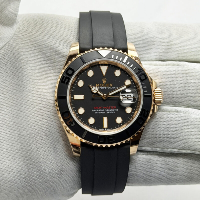 Rolex Yacht-Master 126655 40MM Black Dial Everose Gold Oysterflex