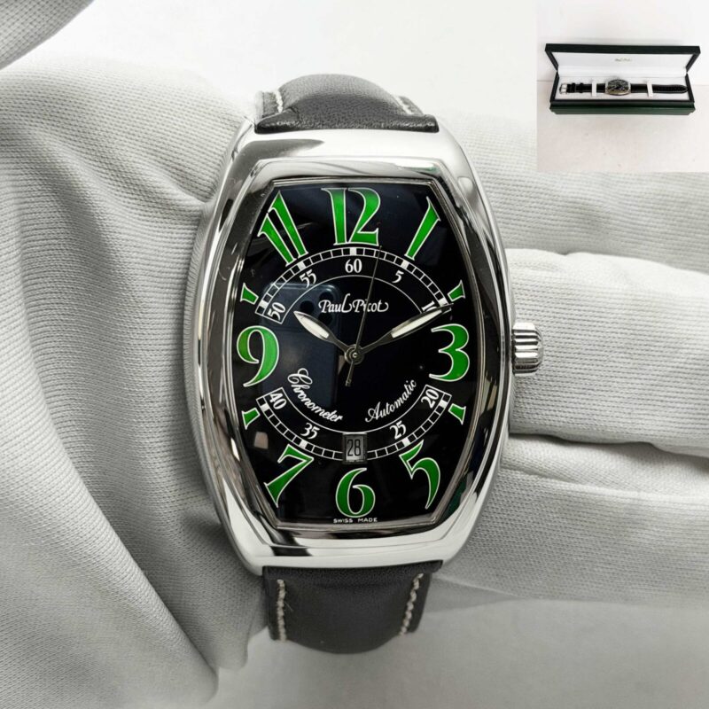 Paul Picot Firshire 3000 0751.S 52X37MM Black Arabic Dial Steel Box
