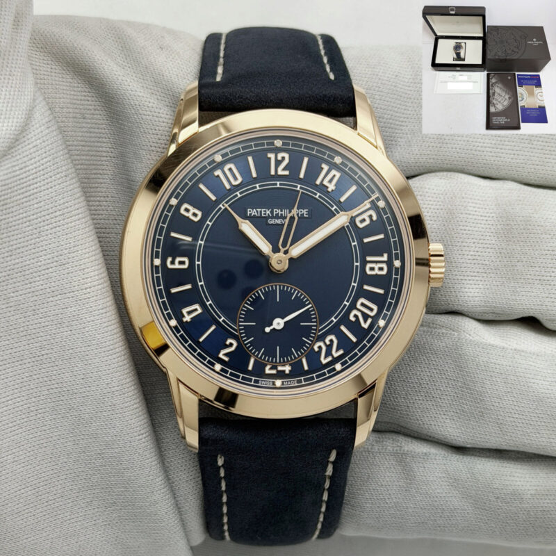 2025 Patek Philippe Calatrava 5224R-001 42MM Blue 18K Rose Gold Box Paper