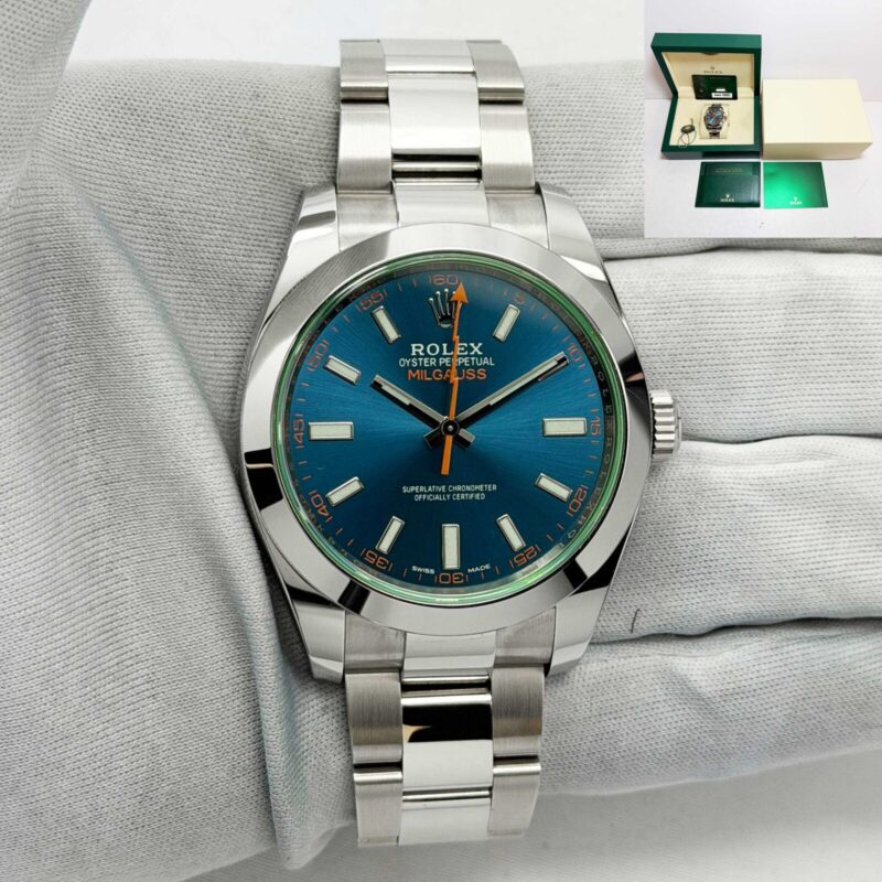 Nos Unworn 2025 Rolex Milgauss 116400GV 40MM Blue Oyster Steel Box Paper