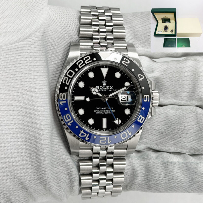 Mint Unpolished 2022 Rolex GMT-Master II Batgirl 126710BLNR 40MM Black Steel B/p