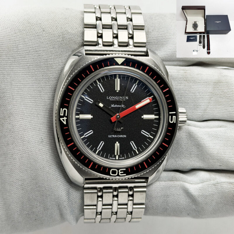Longines Ultra-Chron L2.836.4.52.6 43MM Black Dial Steel Box
