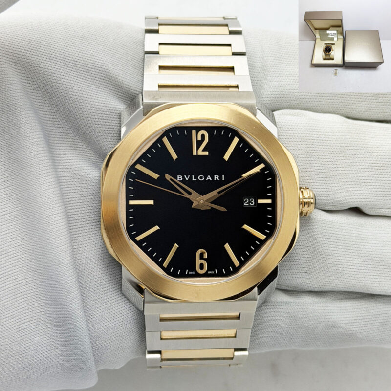 2022 Bulgari Octo Roma 102854 41MM Black Dial 18K Two-Tone Rg Box Paper