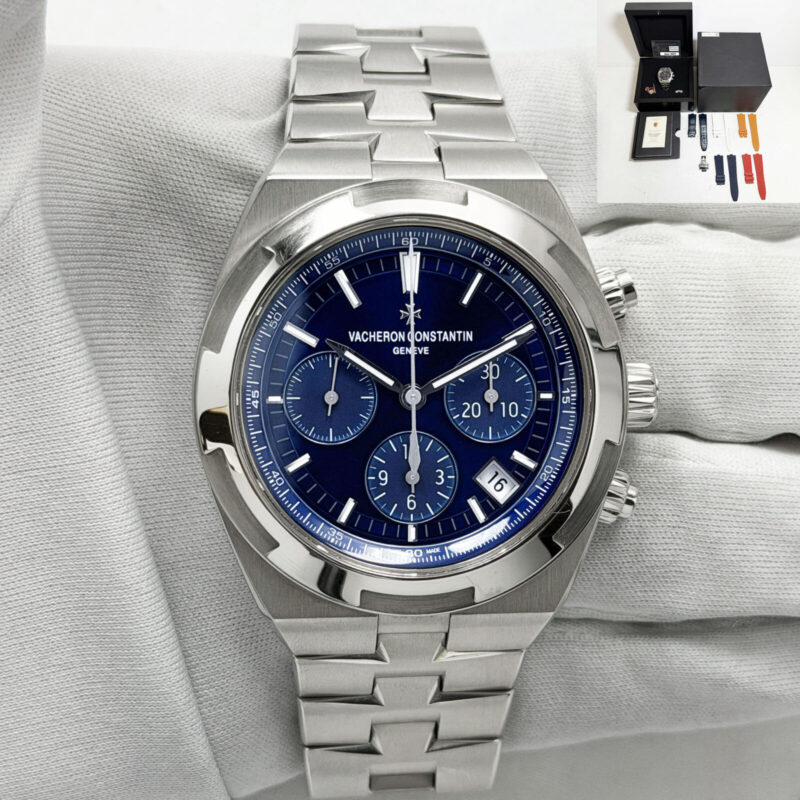 2021 Vacheron Constantin Overseas Chronograph 5500V 42.5MM Blue Steel Box Paper