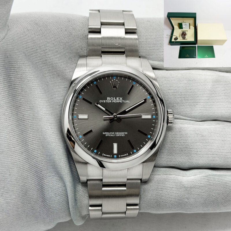2020 Rolex Oyster Perpetual 114300 39MM Rhodium Oyster Steel Box Paper