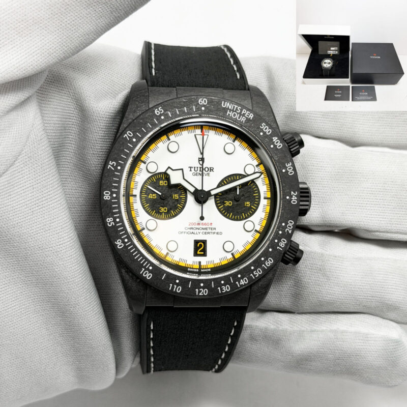 New 2026 Tudor Black Bay Chrono Carbon 26 79377KN 42MM White Dial Carbon B/p