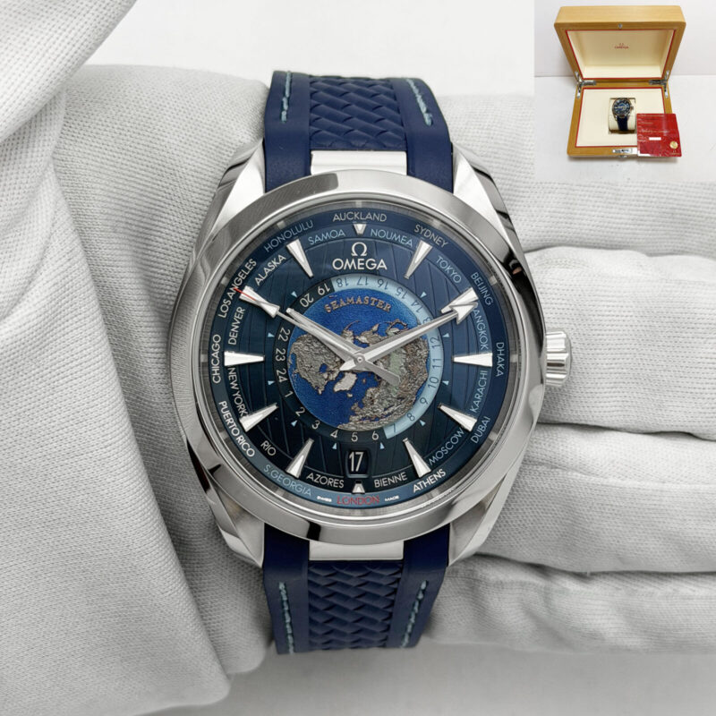 Omega Seamaster Aqua Terra Worldtimer 220.12.43.22.03.001 43MM Blue Steel B/p