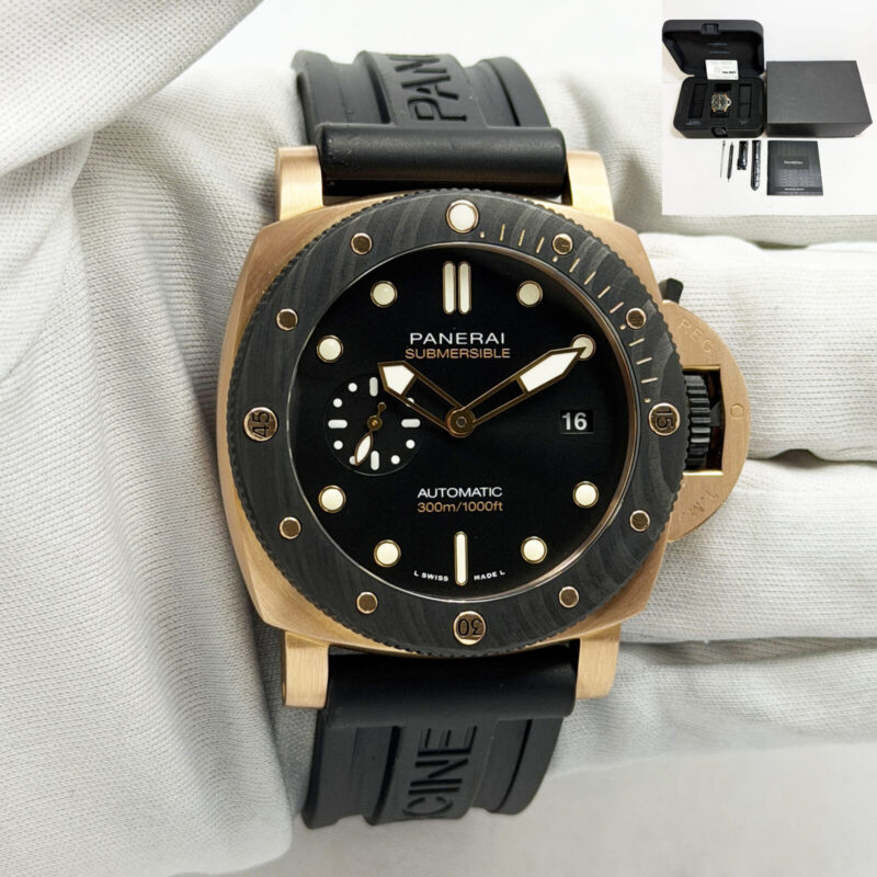 2021 Panerai Submersible Orocarbo PAM01070 44MM Black Dial 18K Rg Box Paper