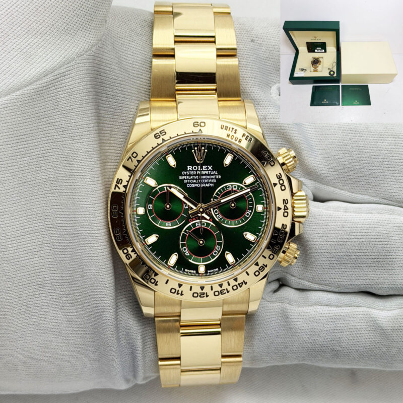 2022 Rolex Daytona John Mayer 116508 40MM Green 18K Yellow Gold Box Paper