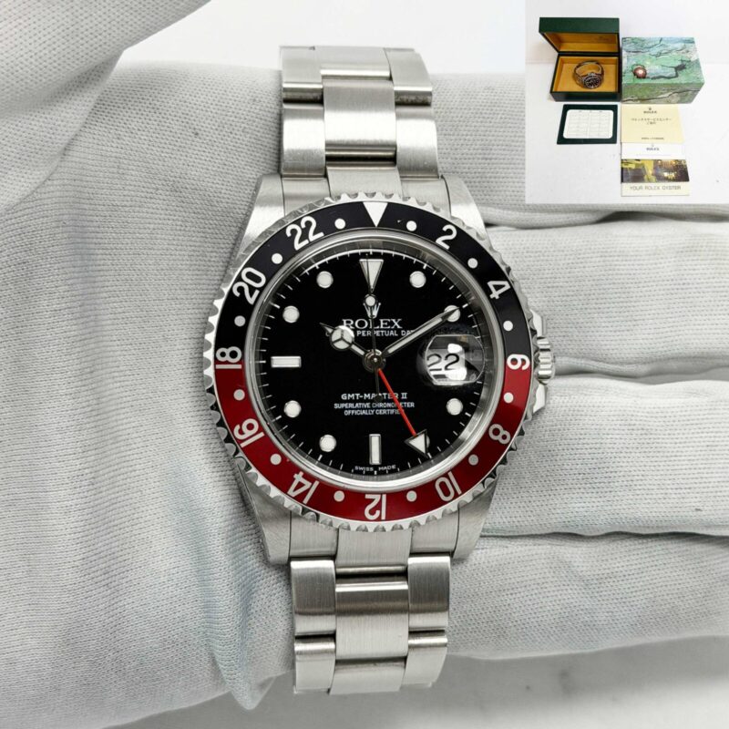 Mint Unpolished 2002 Rolex GMT-Master II Coke 16710 40MM Steel Box Y-Serial