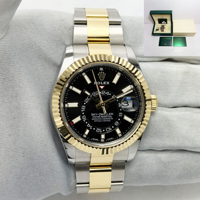 2023 Rolex Sky-Dweller 326933 42MM Black Two-Tone 18K Yg Box Paper