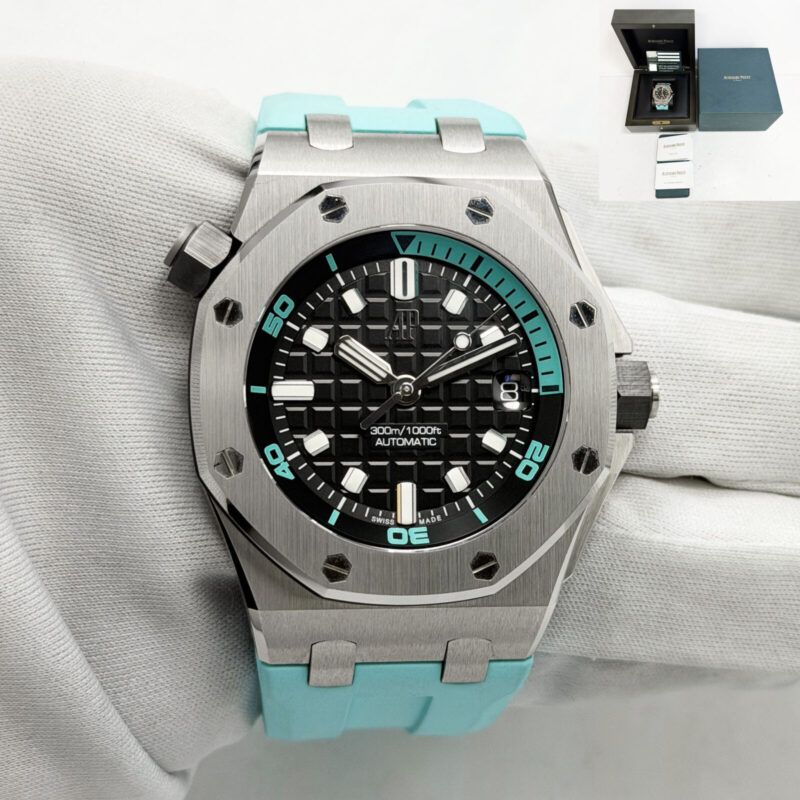 New 2026 Audemars Piguet Royal Oak Offshore Tiffany Blue 15720ST 42MM Black B/p