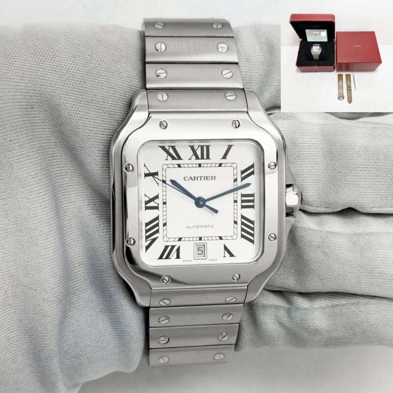 2024 Cartier Santos Large WSSA0018 47.5X39.8MM Silver Dial Steel Box Paper