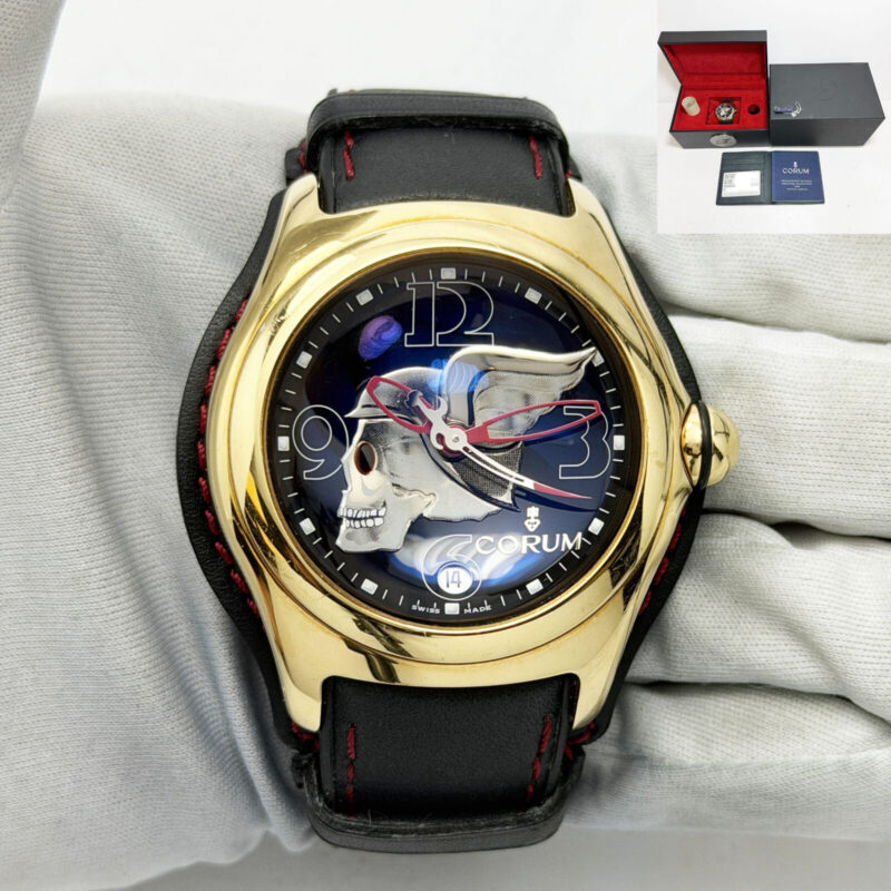 2004 Corum Bubble Night Flyer 082.150.56 45MM Black Dial 18K Yg Box Paper