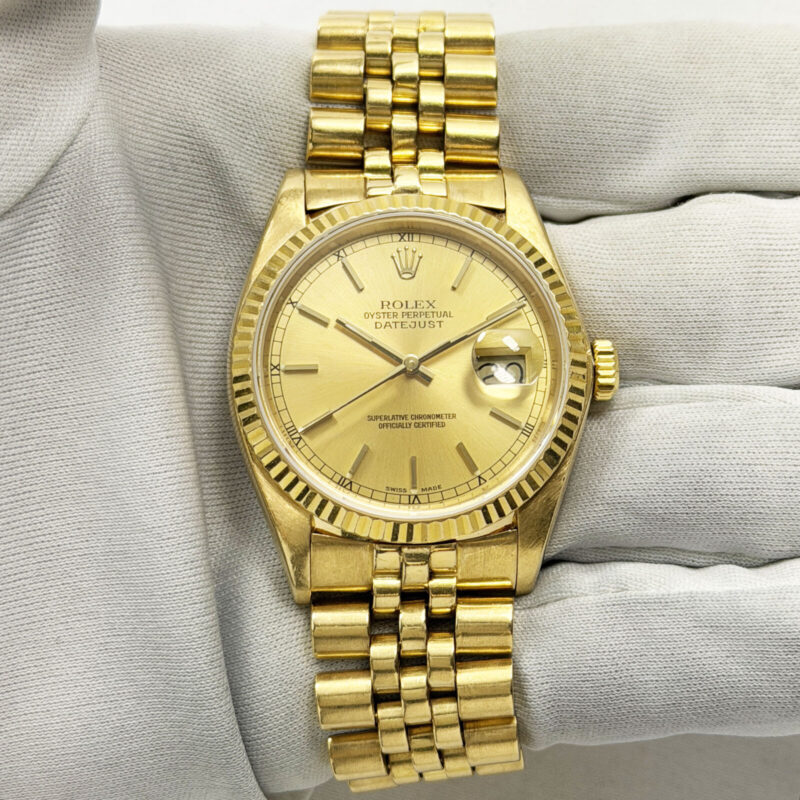 1979 Rolex Datejust 16018 36MM Champagne Dial 18K Yellow Gold