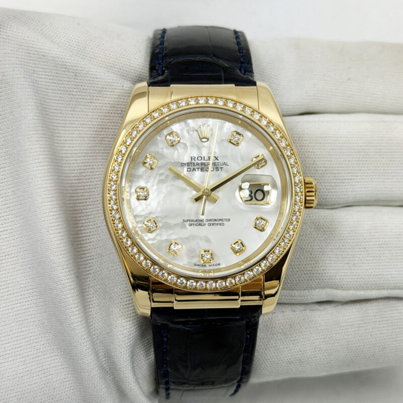 2006 Rolex Datejust 116188 36MM Mop Diamond Dial 18K Yellow Gold D-Serial