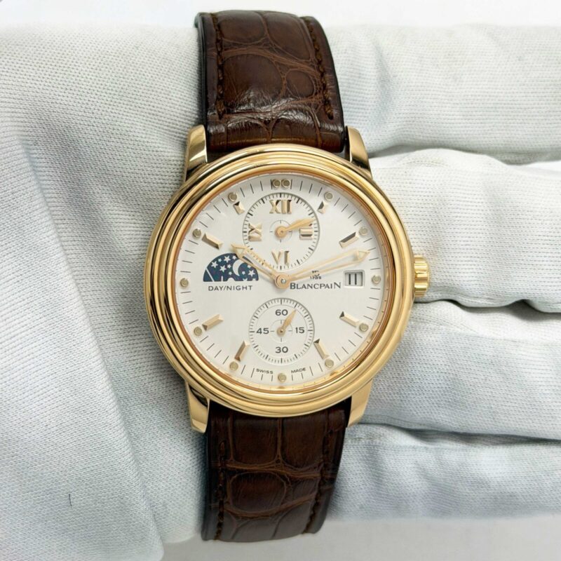 Blancpain Leman 2160-3630-53B Silver 38MM 18K Rose Gold