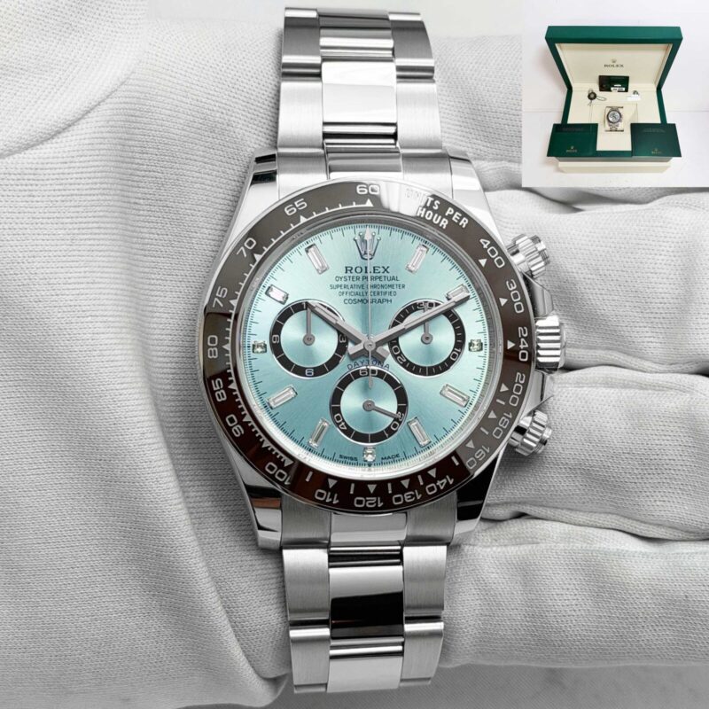 Lnib 2026 Rolex Daytona 126506 40MM Ice Blue Baguette Diamond Platinum B/p