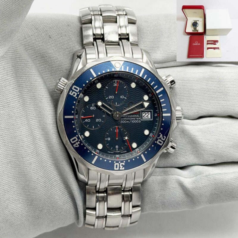 2011 Omega Seamaster Diver 300 2225.80.00 41.5MM Blue Steel Box Paper