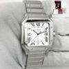 2018 Cartier Santos Large WSSA0009 39.8X47.5MM Silver Dial Steel Box Paper