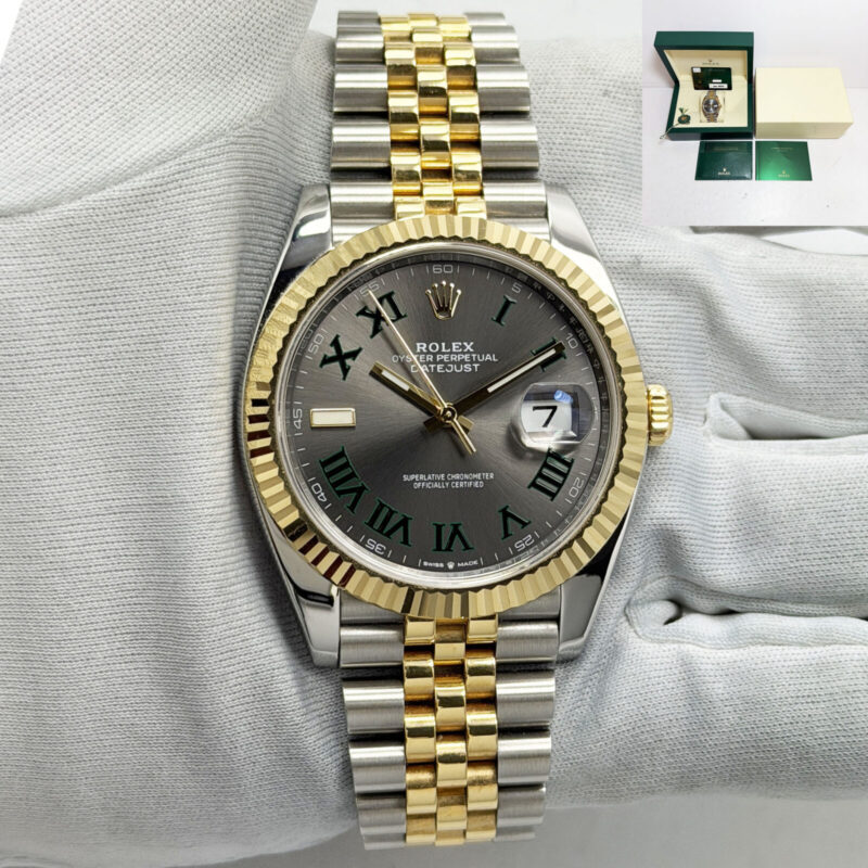 2023 Rolex Datejust Wimbledon 126333 41MM Two-Tone Yellow Gold Box Papers