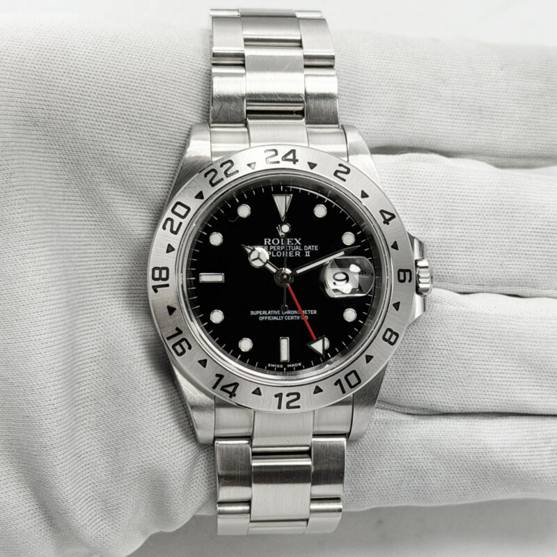 Unpolished 2002 Rolex Explorer II 16570 40MM Black Dial Oyster Steel Y-Serial