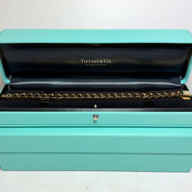 Tiffany & Co. 18K Yellow Gold Solid Link Bracelet 59.4G Size 7 Tiffany Box