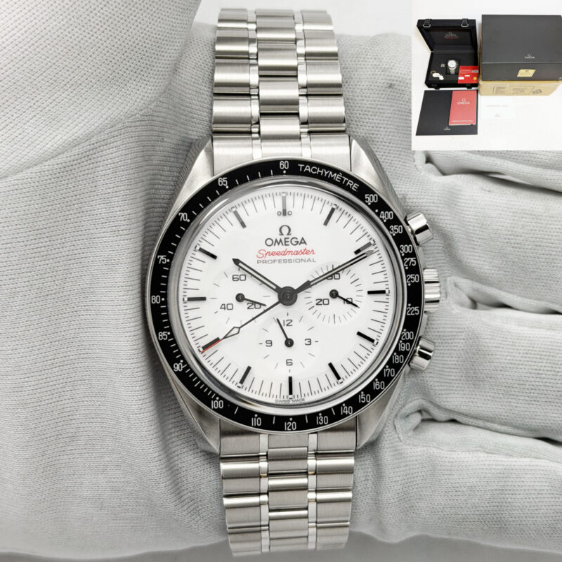 Mint 2026 Omega Speedmaster Moonwatch 310.30.42.50.04.001 42MM White Steel B/p