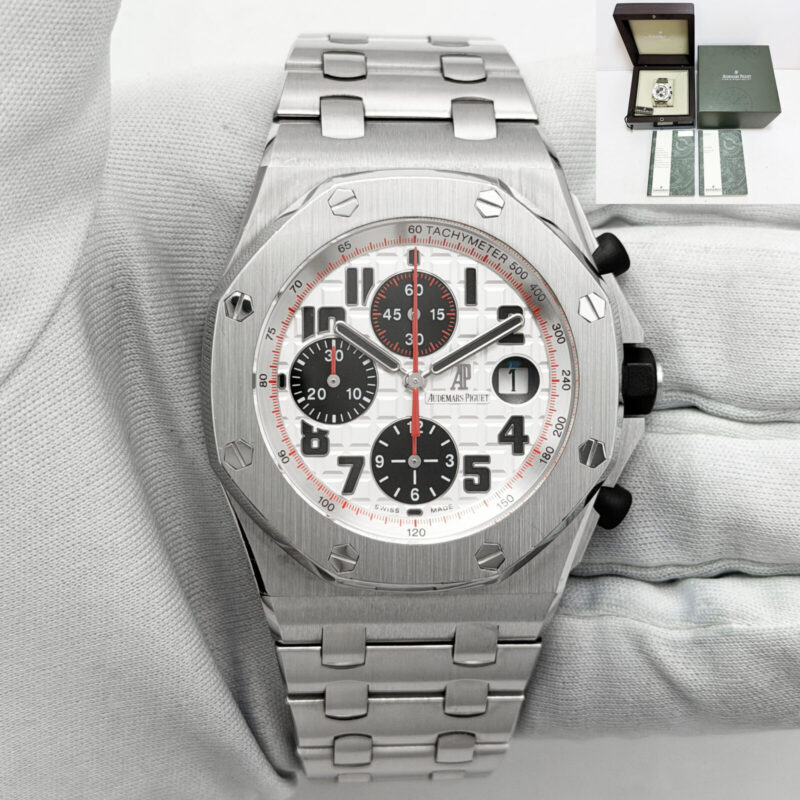 2012 Audemars Piguet Royal Oak Offshore Panda 26170ST 42MM White Steel Box Paper
