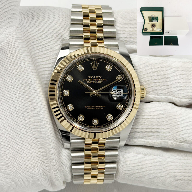 Lnib 2026 Rolex Datejust 126333 41MM Black Diamond Fluted Two-Tone 18K Yg B/p