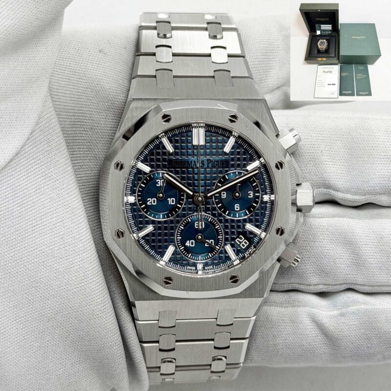 2022 Audemars Piguet Royal Oak Chrono 26240ST 41MM Blue Dial Steel Box Paper