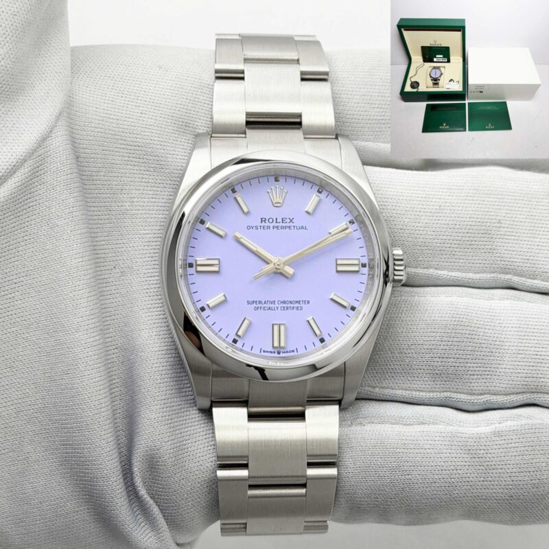 New 2026 Rolex Oyster Perpetual 126000 36MM Purple Lavender Steel Box Paper