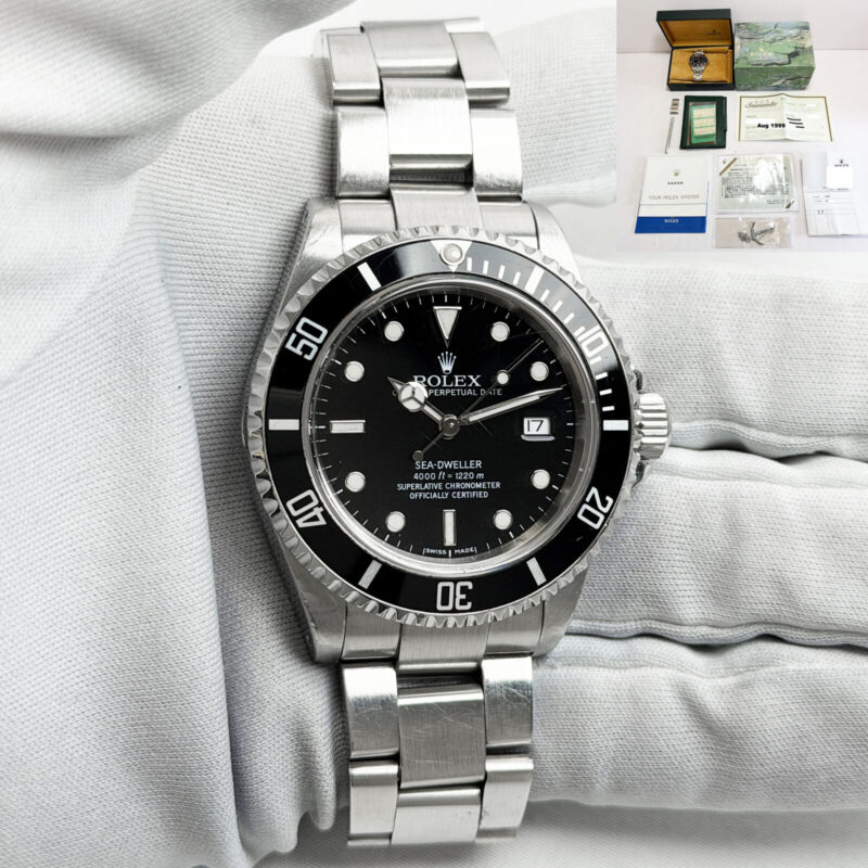 1999 Rolex Sea-Dweller 4000 16600 40MM Black Steel Box Paper