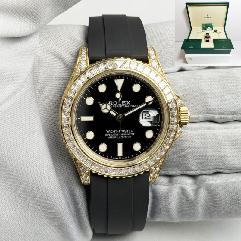 Unworn 2025 Rolex Yacht-Master 226668TBR 42MM Black 18K Yellow Gold B/p