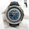 Patek Philippe World Time Complications 5930G 39.5MM 18K Wg Blue Dial Box Papers