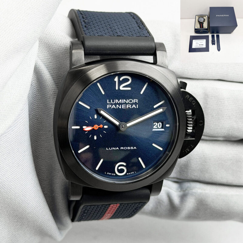 2024 Panerai Luminor Quaranta Luna Rossa PAM01408 40MM Blue Dlc Steel B/p