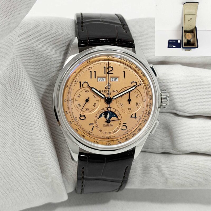Breitling Premier B25 Datora AB2510201K1P1 42MM Salmon Bronze Dial Steel B/p