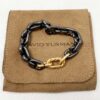 David Yurman Chain Links Bracelet Black Titanium 18K Yellow Gold Size 6.5" 35G