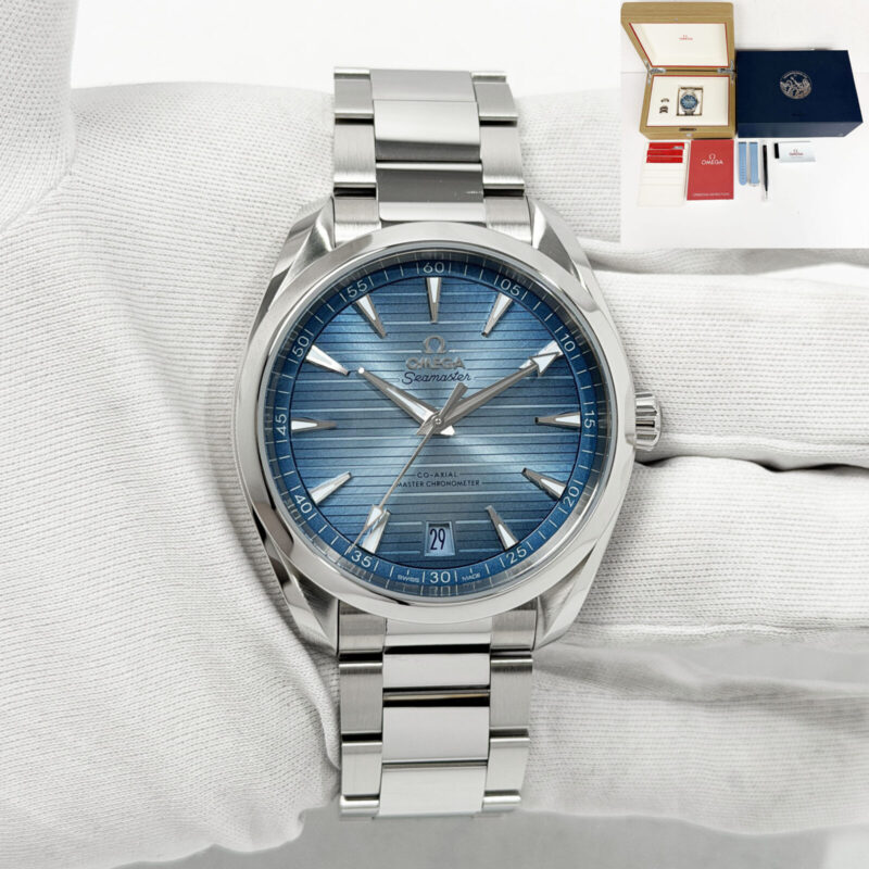 2026 Omega Seamaster Aqua Terra 220.10.41.21.03.005 41MM Blue Steel Box Paper