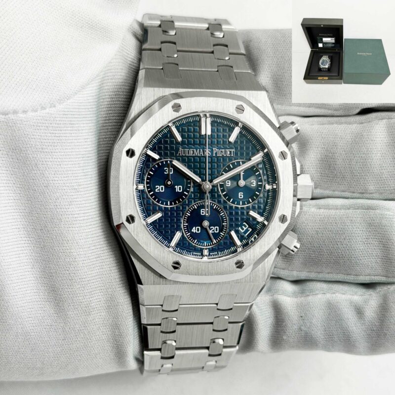 Audemars Piguet Royal Oak Chrono 26240ST 41MM Blue Dial Steel Box Paper