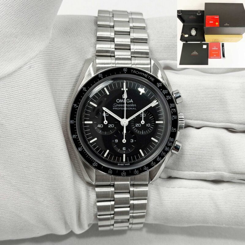 2021 Omega Speedmaster Moonwatch 310.30.42.50.01.001 42MM Black Steel B/p