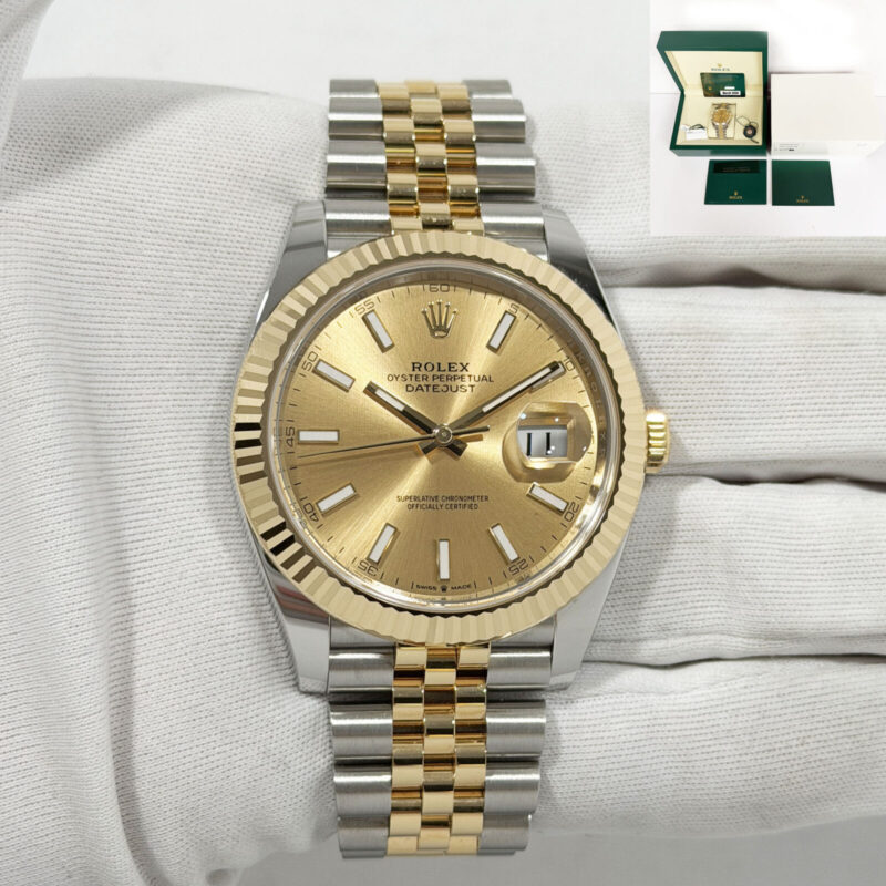 2026 Rolex Datejust 126333 41MM Champagne Fluted Jubilee Two-Tone 18K Yg B/p