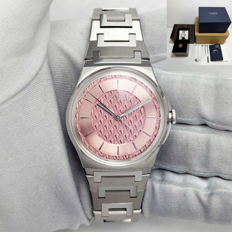 New 2025 Czapek Antarctique S Sashiko Pink Lotus 38.5MM Pink Steel Box Paper