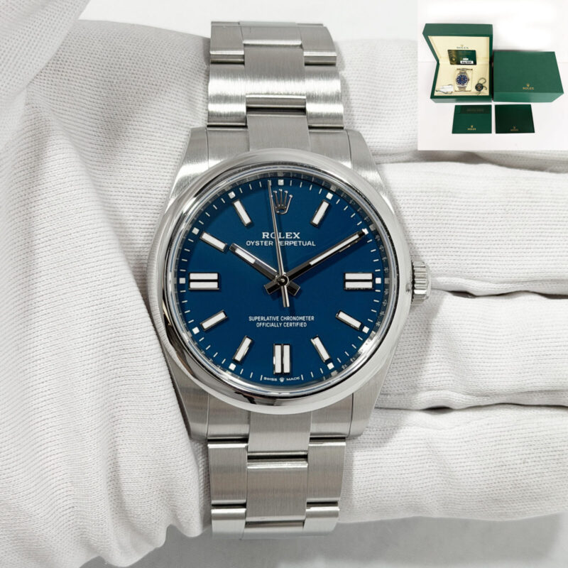 BNIB2025 Rolex Oyster Perpetual 134300 41MM Med Blue Oyster Steel Box Paper