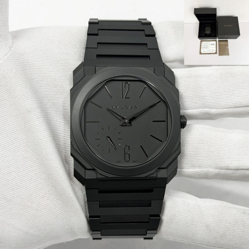 2024 Bulgari Octo Finissimo 103077 40MM Black Ceramic Box Paper