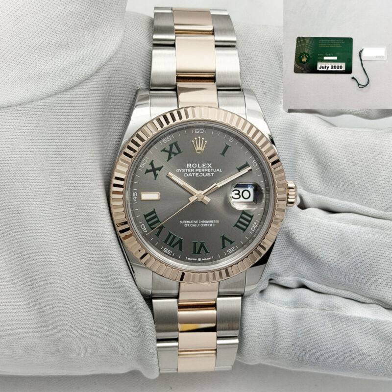 2020 Rolex Datejust 126331 41MM Wimbledon Dial Two-Tone 18K Rg Warranty Card