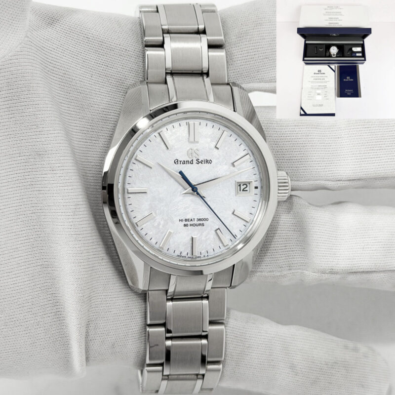 Grand Seiko Heritage Collection Hi-Beat SLGH013 40MM Blue Steel Box Papers